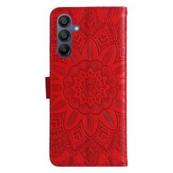 Samsung Galaxy A16 4G/5G / Samsung Galaxy A17 5G Peňaženkové puzdro Embossing Pattern Slnečnica červené | Lacné Kryty Lacné Kryty | Samsung Galaxy A16 4G/5G / Samsung Galaxy A17 5G Peňaženkové puzdro Embossing Pattern Slnečnica červené | Lacné Kryty