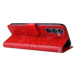 Samsung Galaxy A16 4G/5G / Samsung Galaxy A17 5G Peňaženkové puzdro Embossing Pattern Slnečnica červené | Lacné Kryty Lacné Kryty | Samsung Galaxy A16 4G/5G / Samsung Galaxy A17 5G Peňaženkové puzdro Embossing Pattern Slnečnica červené | Lacné Kryty