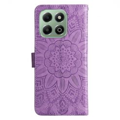 Peňaženkové puzdro Embossing Pattern Slnečnica fialové – Honor X6b | Lacné Kryty Lacné Kryty | Peňaženkové puzdro Embossing Pattern Slnečnica fialové – Honor X6b | Lacné Kryty