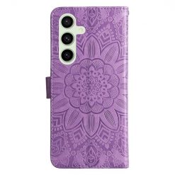 Peňaženkové puzdro Embossing Pattern Slnečnica fialové – Samsung Galaxy S24 FE | Lacné Kryty Lacné Kryty | Peňaženkové puzdro Embossing Pattern Slnečnica fialové – Samsung Galaxy S24 FE | Lacné Kryty