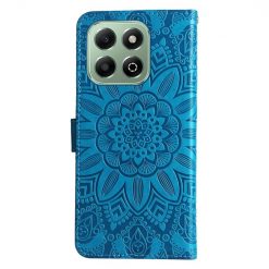Lacné Kryty | Peňaženkové puzdro Embossing Pattern Slnečnica modré – Honor X6b | Lacné Kryty