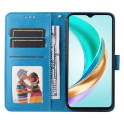 Lacné Kryty | Peňaženkové puzdro Embossing Pattern Slnečnica modré – Honor X6b | Lacné Kryty