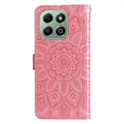 Lacné Kryty | Peňaženkové puzdro Embossing Pattern Slnečnica ružové – Honor X6b | Lacné Kryty