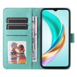 Lacné Kryty | Peňaženkové puzdro Embossing Pattern Slnečnica zelené – Honor X6b | Lacné Kryty