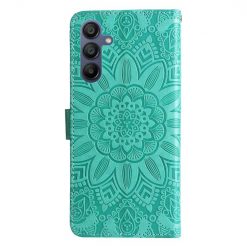 Lacné Kryty | Samsung Galaxy A16 4G/5G / Samsung Galaxy A17 5G Peňaženkové puzdro Embossing Pattern Slnečnica zelené | Lacné Kryty