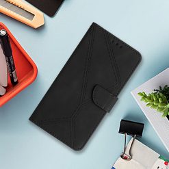 Lacné Kryty | Peňaženkové puzdro Embossing Pattern Stitchy case čierne – Xiaomi 14T | Lacné Kryty
