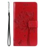 Lacné Kryty | Peňaženkové puzdro Embossing Pattern Strom a mačka hnedé – Xiaomi Redmi 14C / Poco C75 | Lacné Kryty