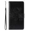 Lacné Kryty | Peňaženkové puzdro Embossing Pattern Strom a mačka zlaté – Xiaomi Redmi 14C / Poco C75 | Lacné Kryty