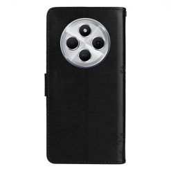 Lacné Kryty | Peňaženkové puzdro Embossing Pattern Strom a mačka čierne – Xiaomi Redmi 14C / Poco C75 | Lacné Kryty