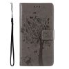 Lacné Kryty | Peňaženkové puzdro Embossing Pattern Strom a mačka červené – Xiaomi Redmi 14C / Poco C75 | Lacné Kryty