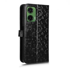 Lacné Kryty | Peňaženkové puzdro Honeycomb Dot Texture Case čierne – Motorola Moto G35 5G | Lacné Kryty