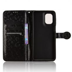 Lacné Kryty | Peňaženkové puzdro Honeycomb Dot Texture Case čierne – Motorola Moto G55 5G | Lacné Kryty
