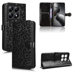 Lacné Kryty | Peňaženkové puzdro Honeycomb Dot Texture Case čierne – Xiaomi 14T Pro | Lacné Kryty