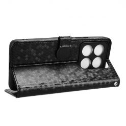 Lacné Kryty | Peňaženkové puzdro Honeycomb Dot Texture Case čierne – Xiaomi 14T Pro | Lacné Kryty
