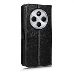 Lacné Kryty | Peňaženkové puzdro Honeycomb Dot Texture Case čierne – Xiaomi Redmi 14C / Poco C75 | Lacné Kryty