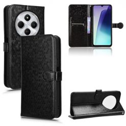 Lacné Kryty | Peňaženkové puzdro Honeycomb Dot Texture Case čierne – Xiaomi Redmi 14C / Poco C75 | Lacné Kryty