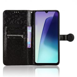 Lacné Kryty | Peňaženkové puzdro Honeycomb Dot Texture Case čierne – Xiaomi Redmi 14C / Poco C75 | Lacné Kryty