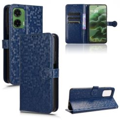 Peňaženkové puzdro Honeycomb Dot Texture Case modré – Motorola Moto G35 5G | Lacné Kryty Lacné Kryty | Peňaženkové puzdro Honeycomb Dot Texture Case modré – Motorola Moto G35 5G | Lacné Kryty