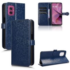 Lacné Kryty | Peňaženkové puzdro Honeycomb Dot Texture Case modré – Motorola Moto G55 5G | Lacné Kryty