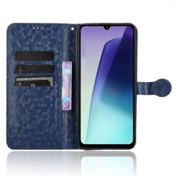 Lacné Kryty | Peňaženkové puzdro Honeycomb Dot Texture Case modré – Xiaomi Redmi 14C / Poco C75 | Lacné Kryty