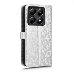 Peňaženkové puzdro Honeycomb Dot Texture Case strieborné – Xiaomi 14T | Lacné Kryty Lacné Kryty | Peňaženkové puzdro Honeycomb Dot Texture Case strieborné – Xiaomi 14T | Lacné Kryty