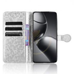 Peňaženkové puzdro Honeycomb Dot Texture Case strieborné – Xiaomi 14T | Lacné Kryty Lacné Kryty | Peňaženkové puzdro Honeycomb Dot Texture Case strieborné – Xiaomi 14T | Lacné Kryty