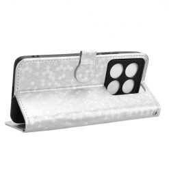 Peňaženkové puzdro Honeycomb Dot Texture Case strieborné – Xiaomi 14T Pro | Lacné Kryty Lacné Kryty | Peňaženkové puzdro Honeycomb Dot Texture Case strieborné – Xiaomi 14T Pro | Lacné Kryty
