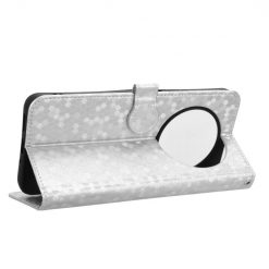 Lacné Kryty | Peňaženkové puzdro Honeycomb Dot Texture Case strieborné – Xiaomi Redmi 14C / Poco C75 | Lacné Kryty