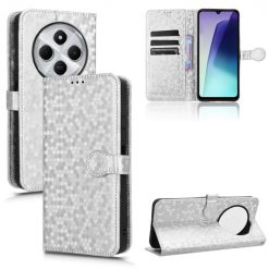 Lacné Kryty | Peňaženkové puzdro Honeycomb Dot Texture Case strieborné – Xiaomi Redmi 14C / Poco C75 | Lacné Kryty