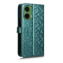 Lacné Kryty | Peňaženkové puzdro Honeycomb Dot Texture Case zelené – Motorola Moto G35 5G | Lacné Kryty
