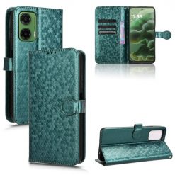 Lacné Kryty | Peňaženkové puzdro Honeycomb Dot Texture Case zelené – Motorola Moto G35 5G | Lacné Kryty