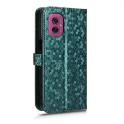 Lacné Kryty | Peňaženkové puzdro Honeycomb Dot Texture Case zelené – Motorola Moto G55 5G | Lacné Kryty