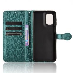 Lacné Kryty | Peňaženkové puzdro Honeycomb Dot Texture Case zelené – Motorola Moto G55 5G | Lacné Kryty