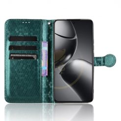 Peňaženkové puzdro Honeycomb Dot Texture Case zelené – Xiaomi 14T Pro | Lacné Kryty Lacné Kryty | Peňaženkové puzdro Honeycomb Dot Texture Case zelené – Xiaomi 14T Pro | Lacné Kryty
