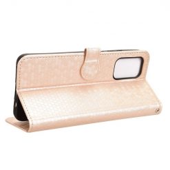 Lacné Kryty | Peňaženkové puzdro Honeycomb Dot Texture Case zlaté – Motorola Moto G35 5G | Lacné Kryty