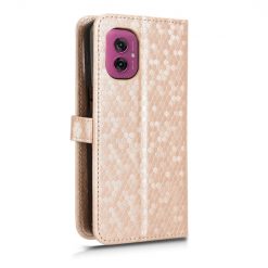 Peňaženkové puzdro Honeycomb Dot Texture Case zlaté – Motorola Moto G55 5G | Lacné Kryty Lacné Kryty | Peňaženkové puzdro Honeycomb Dot Texture Case zlaté – Motorola Moto G55 5G | Lacné Kryty