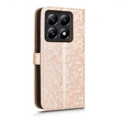 Peňaženkové puzdro Honeycomb Dot Texture Case zlaté – Xiaomi 14T | Lacné Kryty Lacné Kryty | Peňaženkové puzdro Honeycomb Dot Texture Case zlaté – Xiaomi 14T | Lacné Kryty