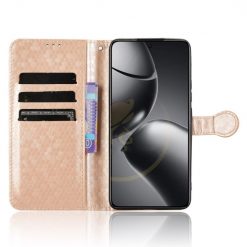 Peňaženkové puzdro Honeycomb Dot Texture Case zlaté – Xiaomi 14T | Lacné Kryty Lacné Kryty | Peňaženkové puzdro Honeycomb Dot Texture Case zlaté – Xiaomi 14T | Lacné Kryty