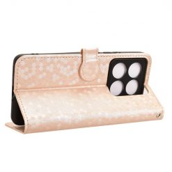 Lacné Kryty | Peňaženkové puzdro Honeycomb Dot Texture Case zlaté – Xiaomi 14T Pro | Lacné Kryty