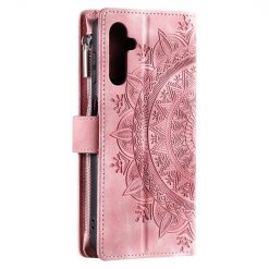 Samsung Galaxy A16 4G/5G Peňaženkové puzdro Mandala zip case ružové | Lacné Kryty Lacné Kryty | Samsung Galaxy A16 4G/5G Peňaženkové puzdro Mandala zip case ružové | Lacné Kryty
