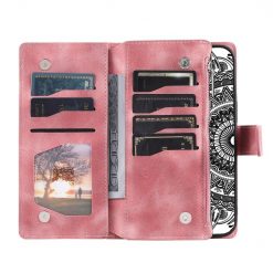 Samsung Galaxy A16 4G/5G Peňaženkové puzdro Mandala zip case ružové | Lacné Kryty Lacné Kryty | Samsung Galaxy A16 4G/5G Peňaženkové puzdro Mandala zip case ružové | Lacné Kryty