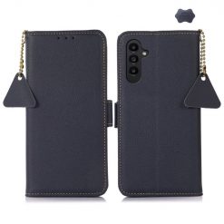 Lacné Kryty | Peňaženkové puzdro RFID Leather case modré – Samsung Galaxy S24 FE | Lacné Kryty