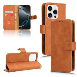 Lacné Kryty | Peňaženkové puzdro Solid hnedé – Apple iPhone 16 Pro | Lacné Kryty