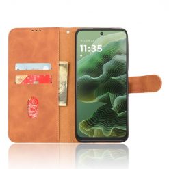 Lacné Kryty | Peňaženkové puzdro Solid hnedé – Motorola Moto G35 5G | Lacné Kryty