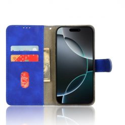 Lacné Kryty | Peňaženkové puzdro Solid modré – Apple iPhone 16 Pro | Lacné Kryty