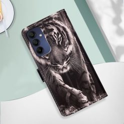 Lacné Kryty | Samsung Galaxy A16 4G/5G Knižkové puzdro Trendy Cross case Čiernobiely tiger | Lacné Kryty