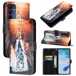 Lacné Kryty | Samsung Galaxy A16 4G/5G Knižkové puzdro Trendy Cross case Mačka a tiger | Lacné Kryty
