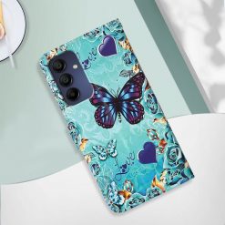 Lacné Kryty | Samsung Galaxy A16 4G/5G Knižkové puzdro Trendy Cross case Modrý motýľ | Lacné Kryty