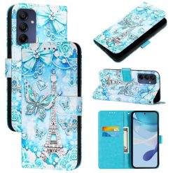 Lacné Kryty | Samsung Galaxy A16 4G/5G Knižkové puzdro Trendy Cross case Motýľ a Paríž | Lacné Kryty