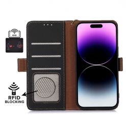 Lacné Kryty | Samsung Galaxy A16 4G/5G Peňaženkové puzdro RFID Leather case čierne | Lacné Kryty